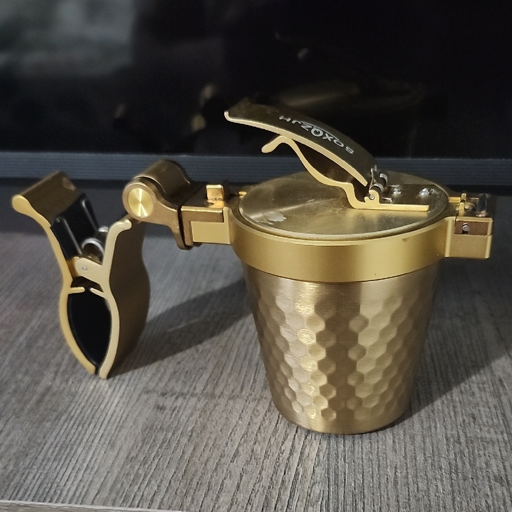 Cigar Holder Ashtray Gold Color
